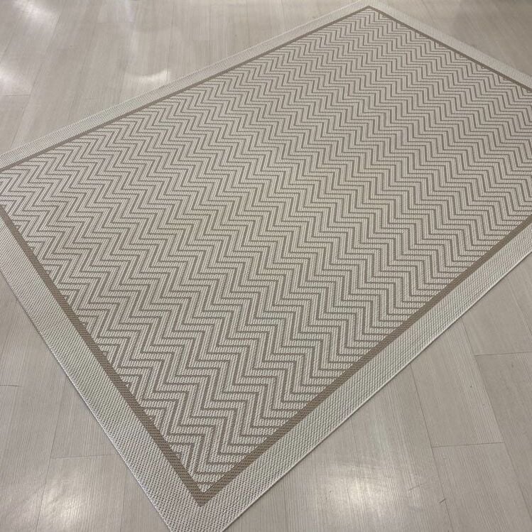 Jüt Sisal Bej Beyaz Makine Halısı