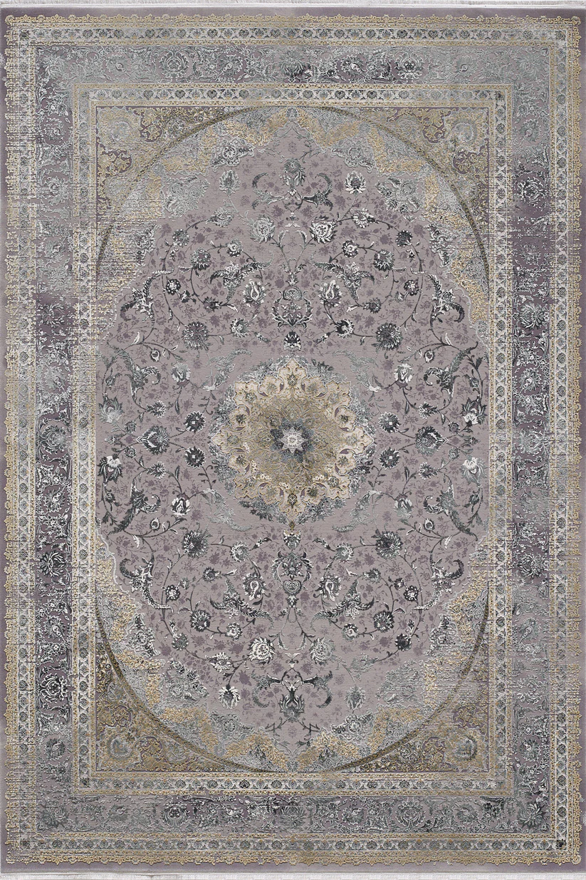 Reimagined Heritage Modernised Madalyon Desenli Halı - Kül Rengi 