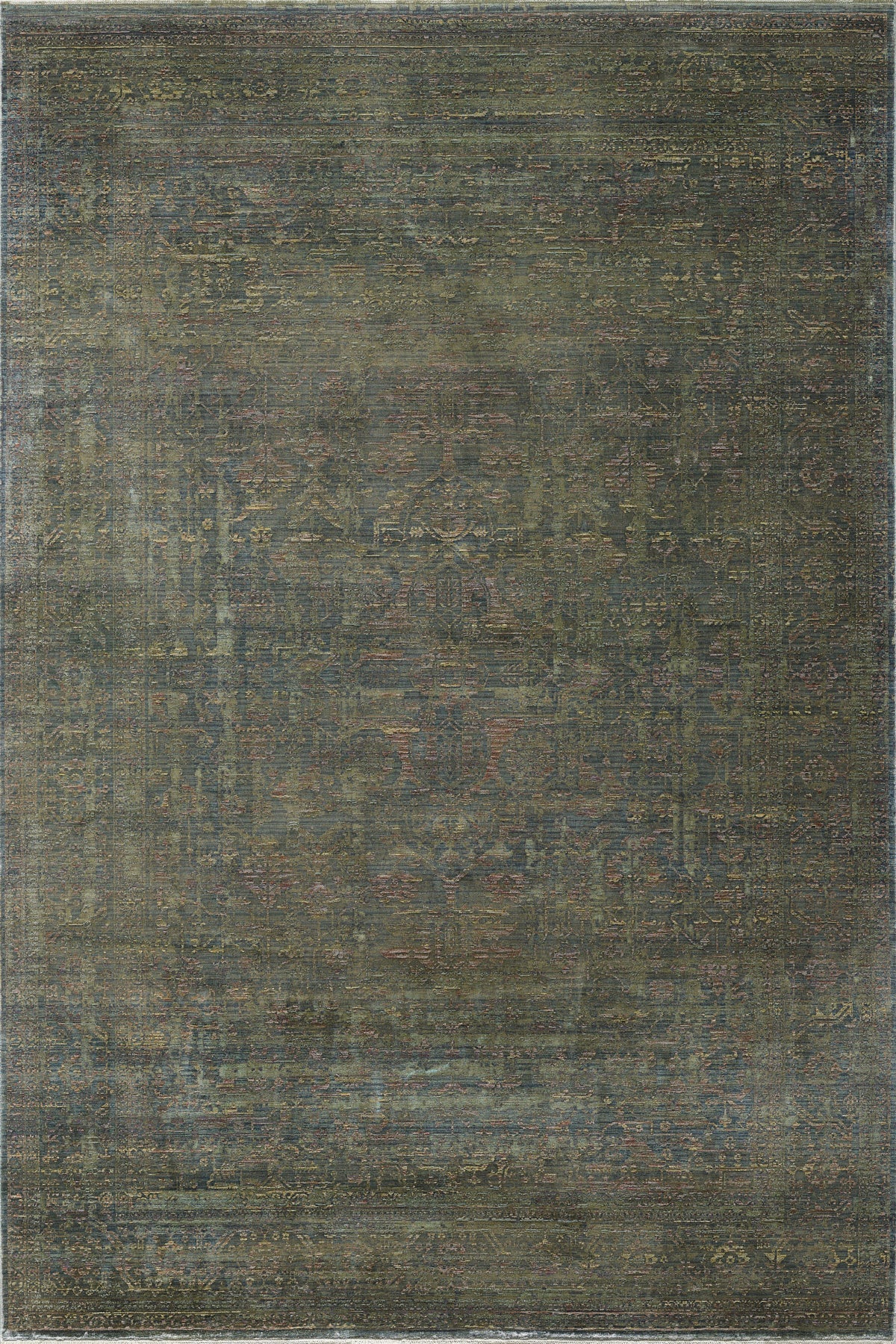 Gordion - Zeleno Kendinden Saçaklı Modern Halı