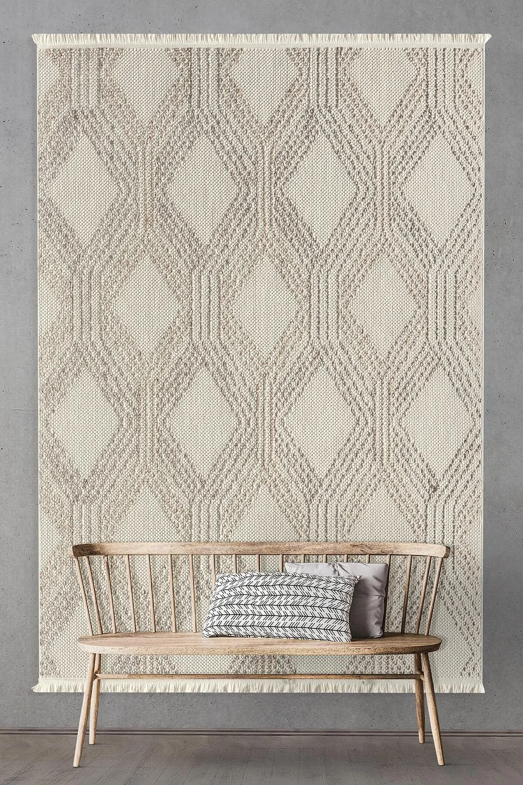 Agra - Bisque Modern İskandinav Desenli Halı