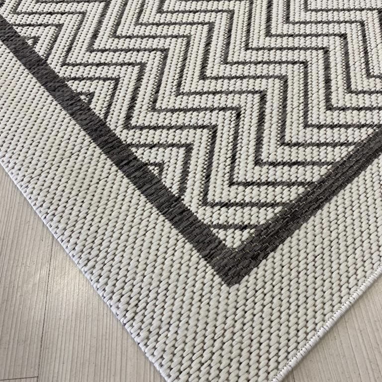 Jüt Sisal Gri Beyaz Makine Halısı