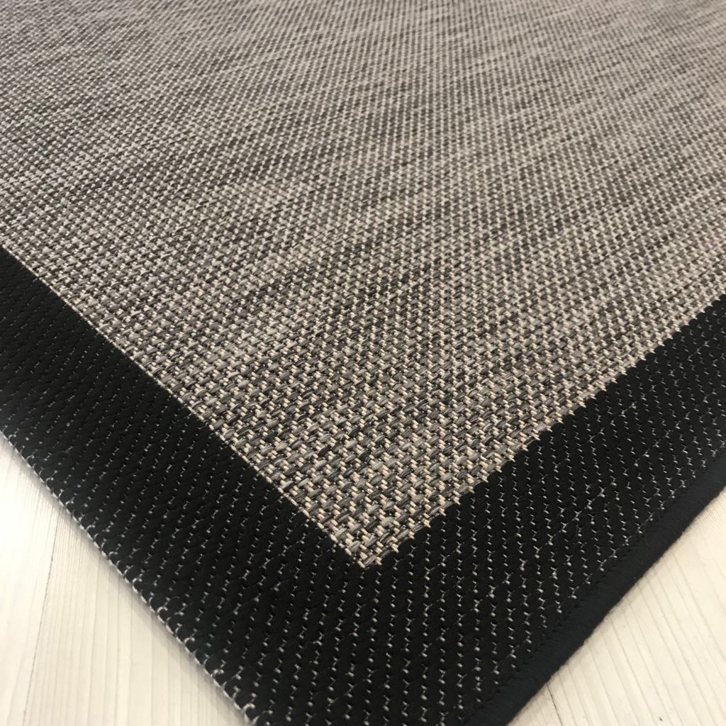 Jüt Sisal Vizon Siyah Makine Halısı