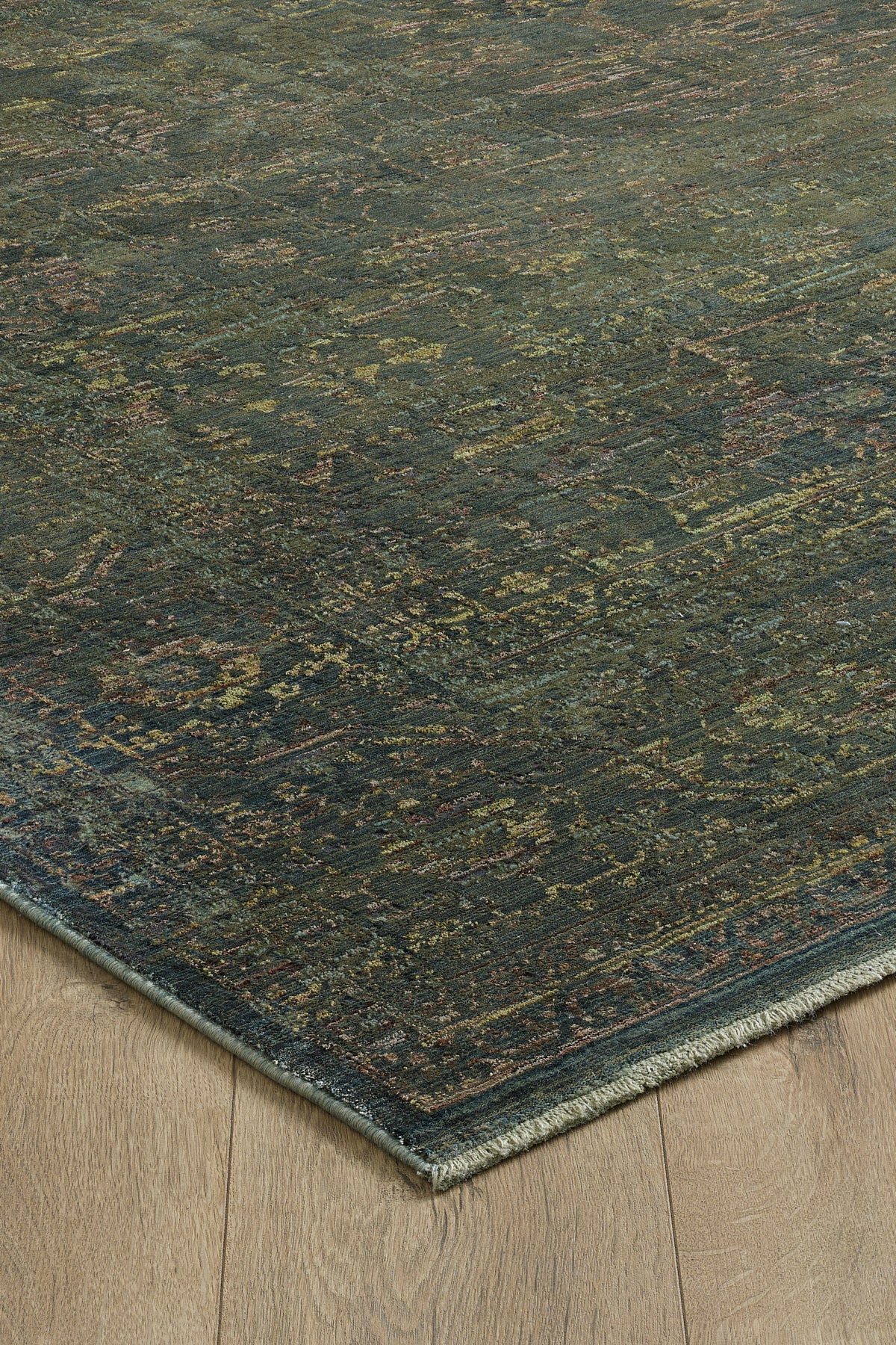 Gordion - Zeleno Kendinden Saçaklı Modern Halı